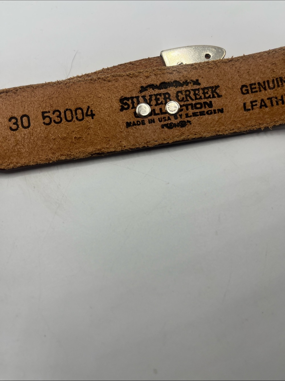 Women’s Brown Leather Western-Inspired Belt with Silver Concho Buckle - Picture 8 of 9